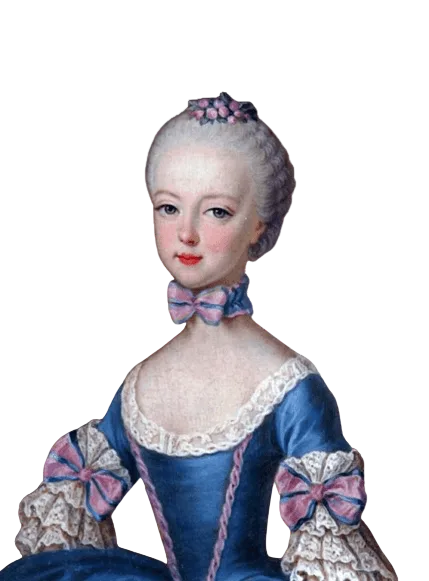 Portrait de Marie-Antoinette enfant, archiduchesse d’Autriche, en robe bleue, par Liotard